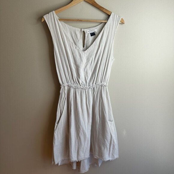 Velvet By Graham & Spencer Dress Womens Sz S Ivory Gauze Pockets Boho Prairie - Picture 1 of 11